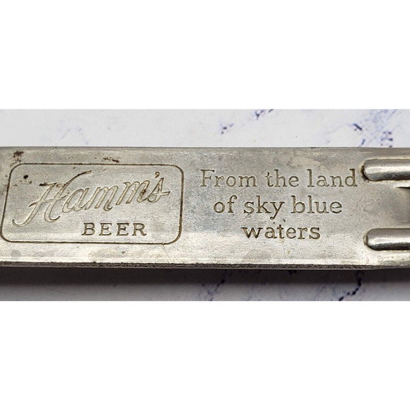Vintage Hamm's Beer From the Land of Sky Blue Waters Metal Can Bottle Opener - Picture 2 of 4
